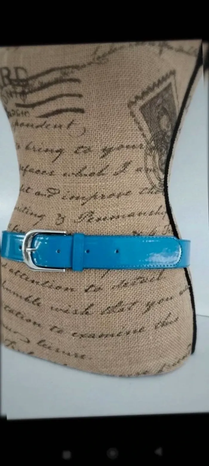 Ceinture bleu boucle argenté femme 95 cm - photo numéro 3