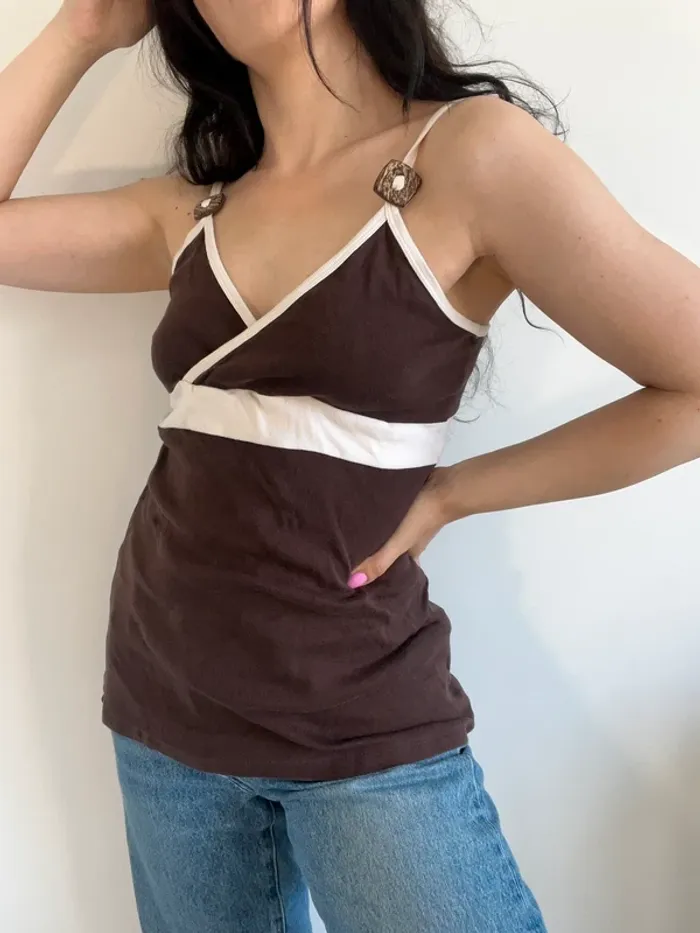Débardeur y2k années 2000 marron taille S 🌰 - photo numéro 3