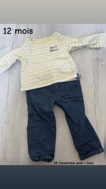 Ensemble jean + haut manches longues