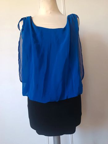 💎robe 👗 Pimkie t xs 34 s 36 noir bleu indigo avec voile confort été tendance