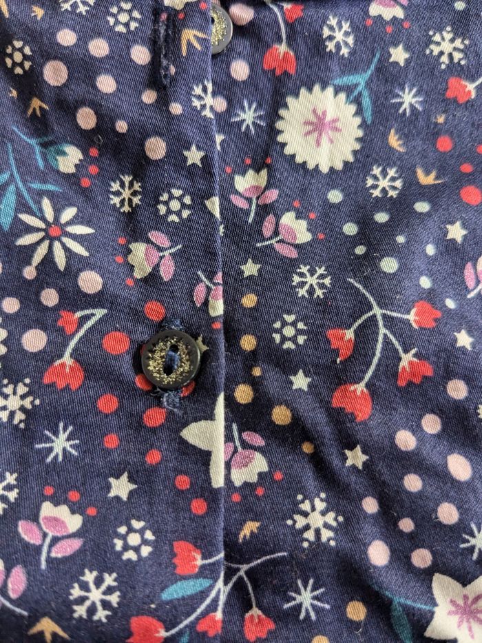 Blouse Bleue marine fleurie Sergent Major 6-9mois - photo numéro 5