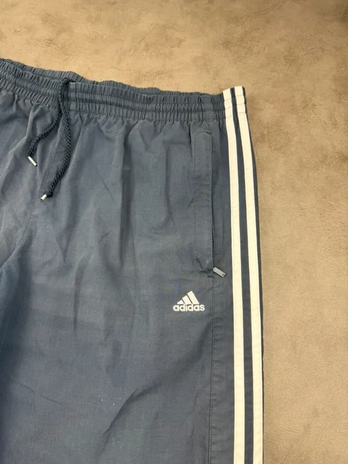 Pantalon Pantacourts Bermudas Adidas Vintage 00’s Bleu Marine Noir Taille M - photo numéro 3