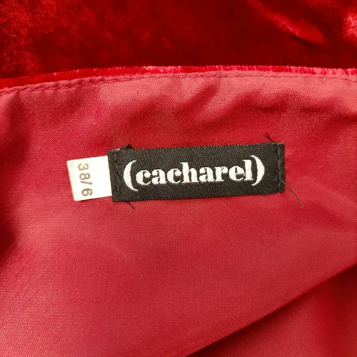 Robe rouge velours à bretelles fines – Cacharel – made in France – taille 38 A1319 - photo numéro 6