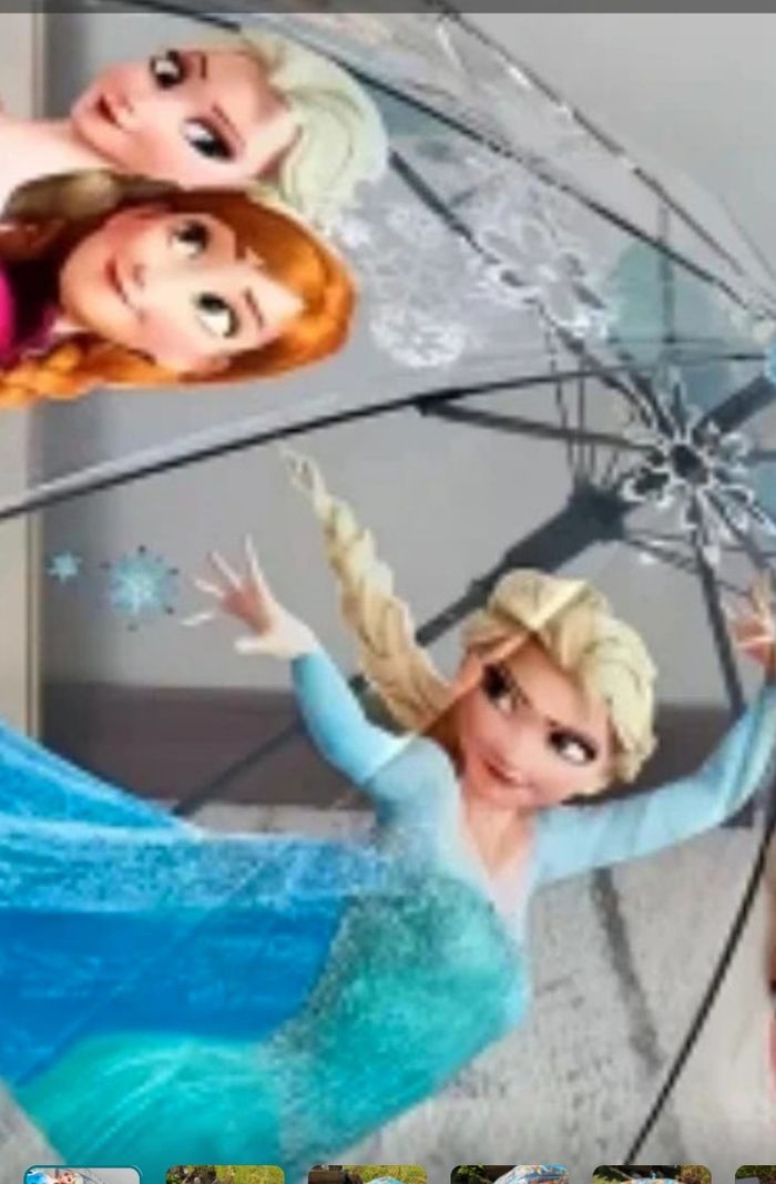 Parapluie reine des neiges  bleu  transparent pour enfant - photo numéro 5