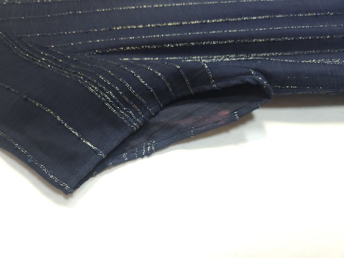 Robe Zadig & Voltaire "Racy Metal" Bleu Marine Rayures Dorées - Taille M - photo numéro 8