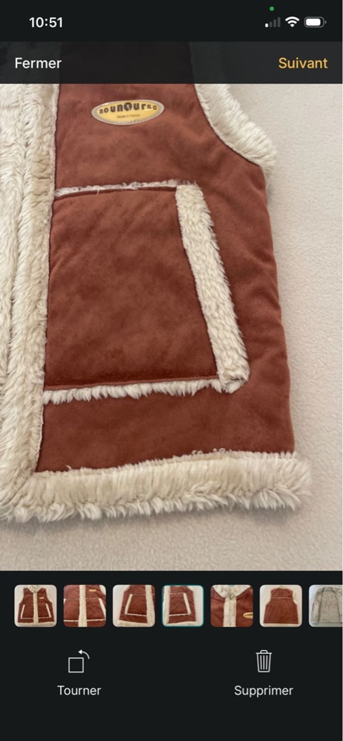 Gilet sans manches nounours, taille huit ans, doublure moumoute - photo numéro 4