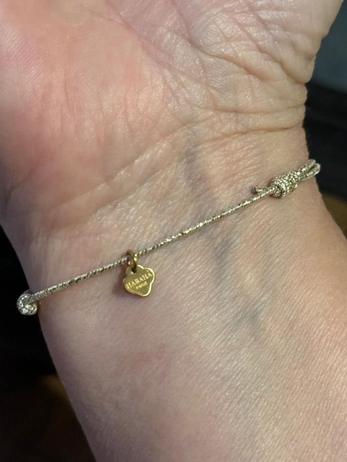 Bracelet cordon doré cercle fin xl acier inoxydable or habaha Paris - photo numéro 6