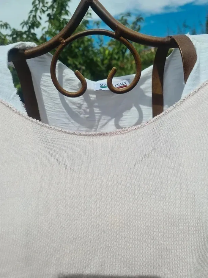 Pull fin avec doublure amovible. Rose pâle. Made in italy. Taille unique - photo numéro 3