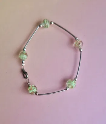 Bracelet perles vertes