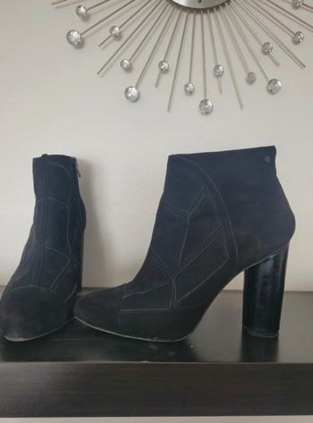 Boots kookaï noires effet daim talon