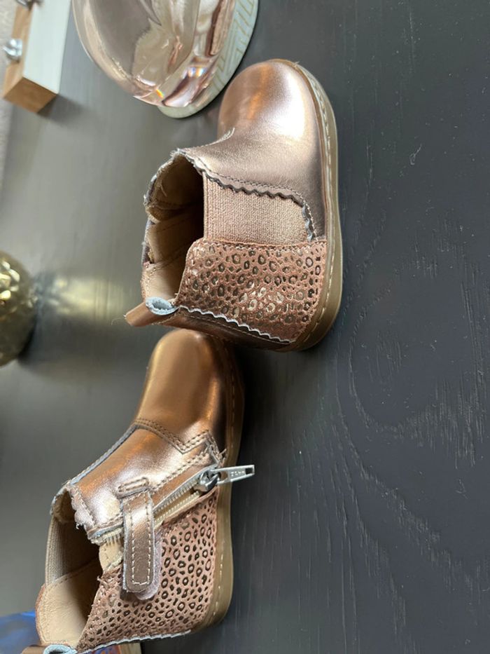 Bottines bébé filles or rose 22 - photo numéro 5