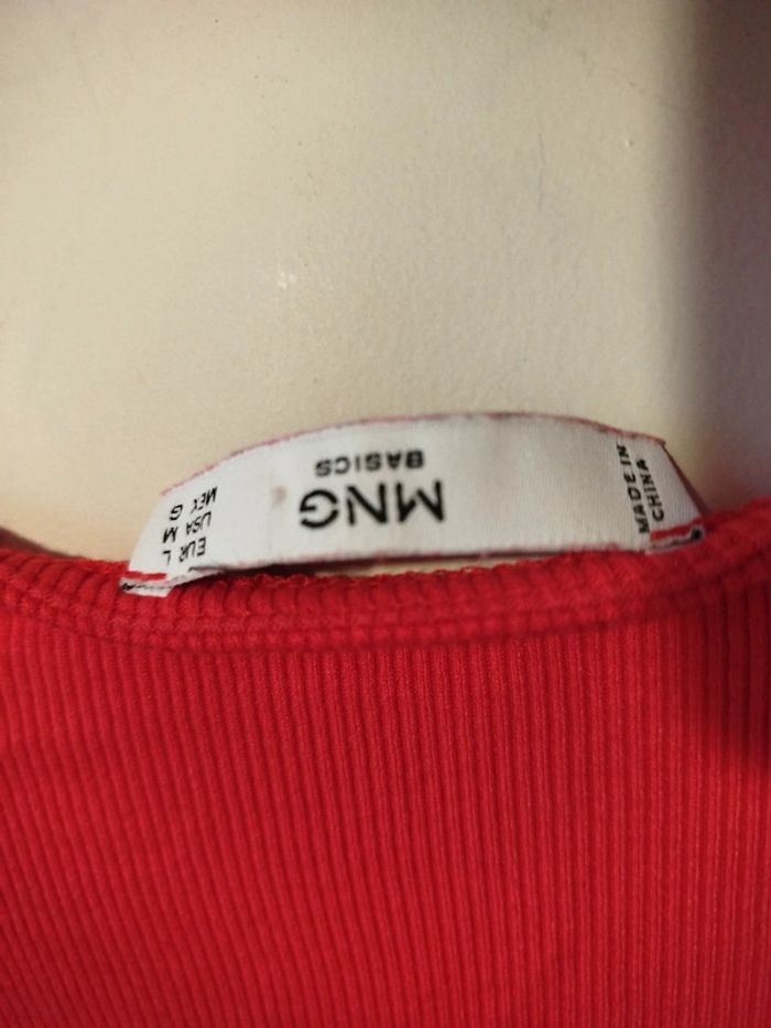 Robe simple patineuse trapèze rouge décolleté Mango femme taille 38 40 L 100% coton - photo numéro 6