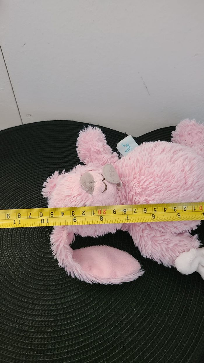 Doudou mouchoir lapin BABY NAT' Guimauve rose - photo numéro 3