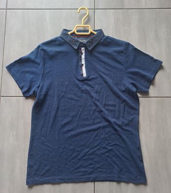 Polo homme bleu marine AT Company Taille XL 
