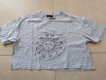 T-shirt gris crop top XS SHEIN TBE