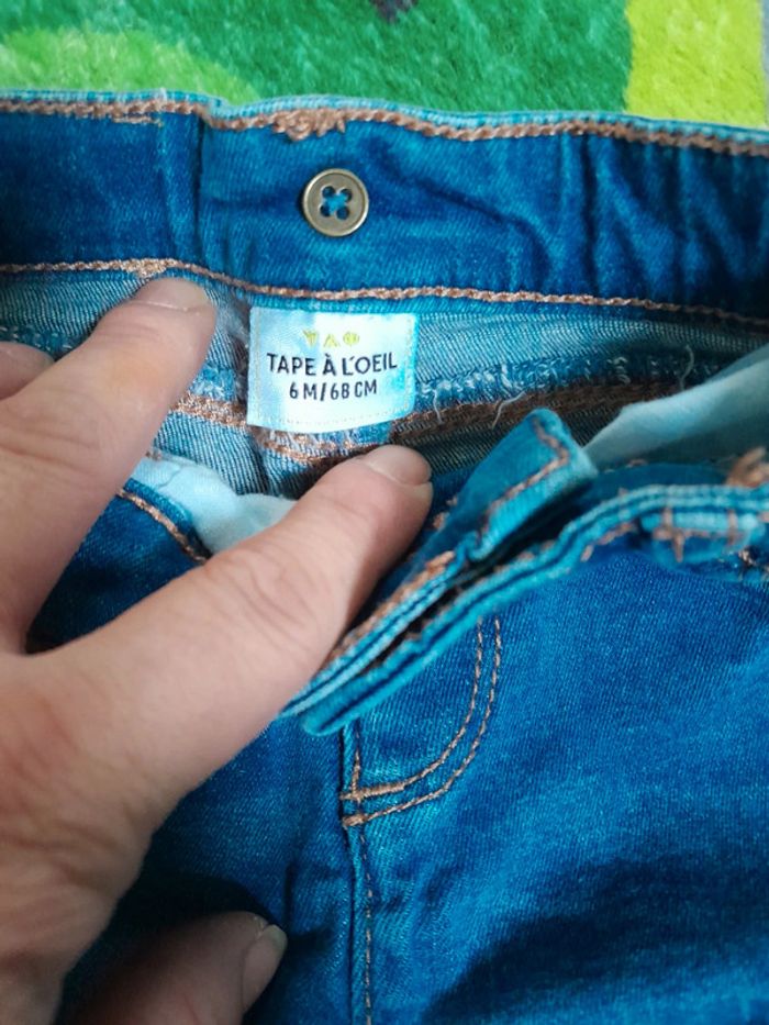 Jeans tape à l 😉 👦 6mois - photo numéro 3