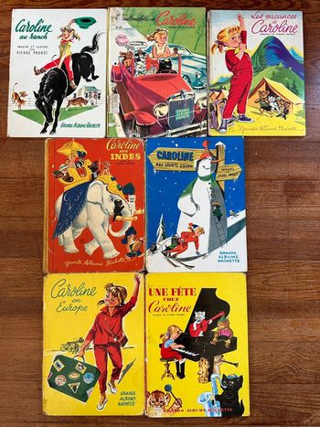 Pierre Probst - Lot de 7 Grands Albums Hachette Caroline livres anciens éditions originales