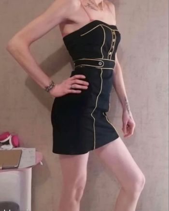 Robe bustier TRÈS BON ÉTAT pour femme taille 36 couleur noir et doré