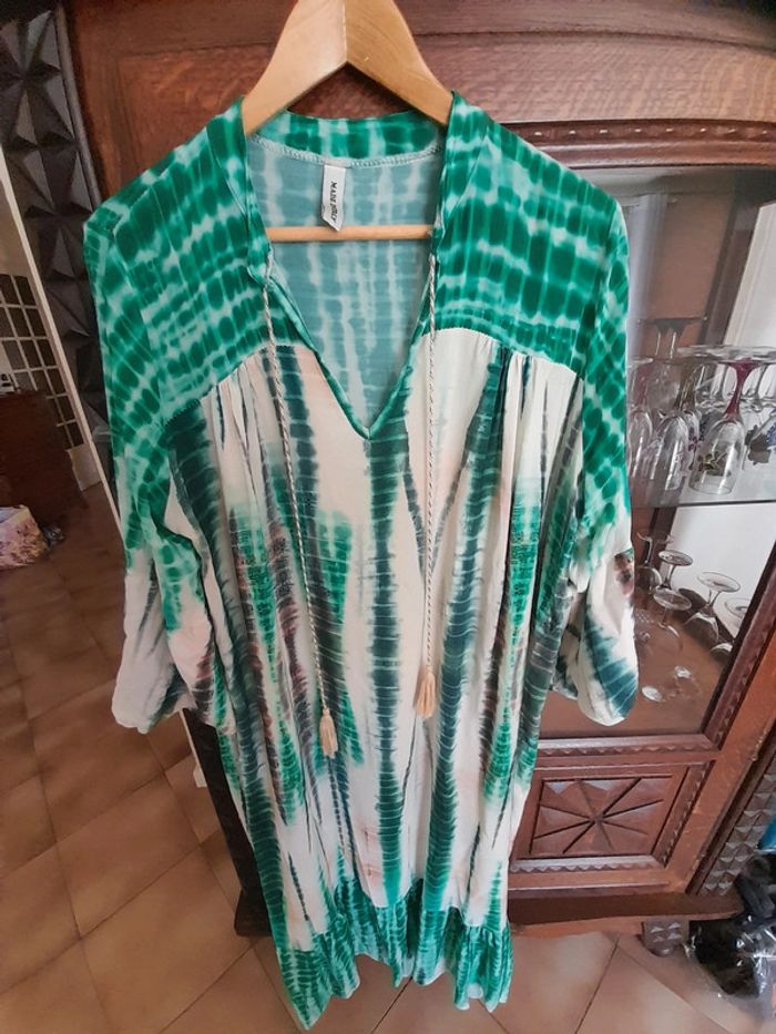 Robe longue plusieurs tons de vert - photo numéro 2