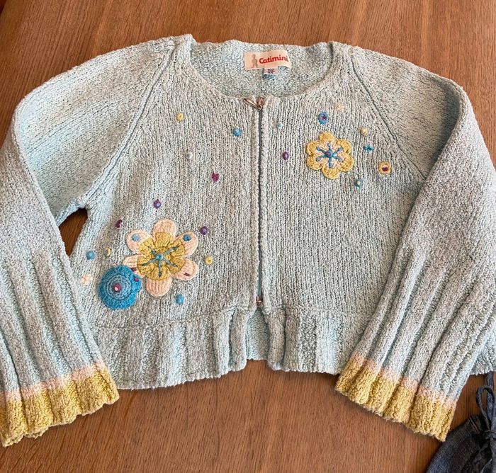 Ensemble jupe-short, teeshirt et gilet Catimini taille 4 ans - photo numéro 7