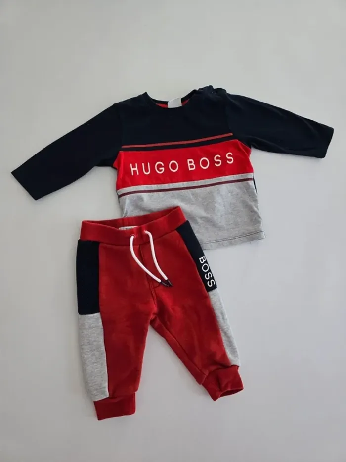 Ensemble jogging Boss rouge et gris