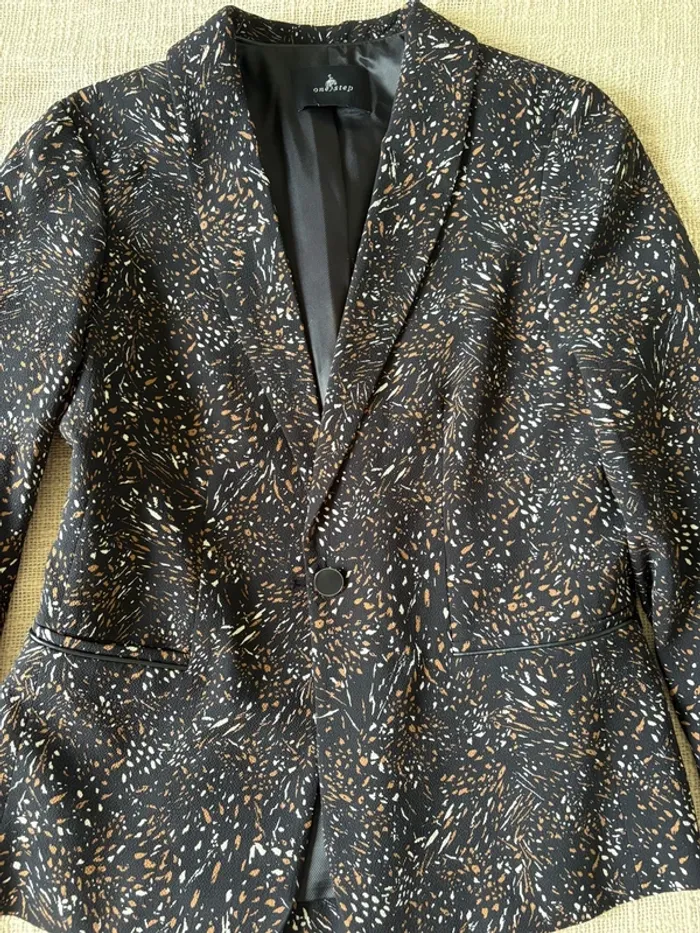 Lot blazer et chemise One Step – tailles 38 et 36 – motif moucheté noir marron - photo numéro 8