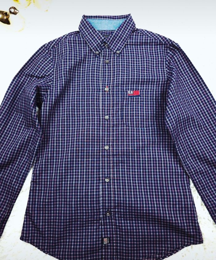 Chemise manches longues à carreaux Esprit US marine rouge et blanc Garçon taille 12 ans marque Complices 🎸 - photo numéro 3