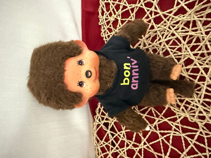 Peluche Singe Kiki tee shirt Bon Anniv NOUNOURS AJENA
