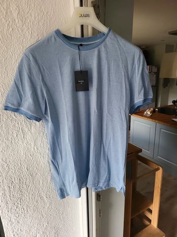 T-shirt bleu clair tissu polo L