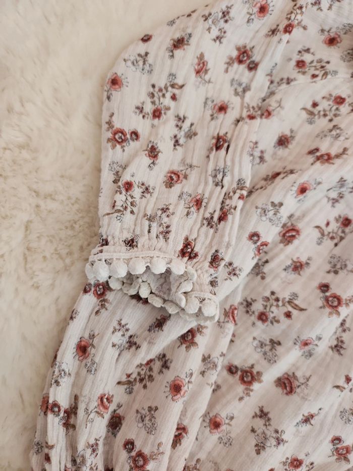 Barboteuse fleurs double gaze - photo numéro 3