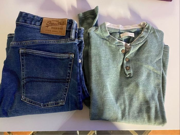 Lot de 2 vêtements homme bleu taille unique et s - photo numéro 10