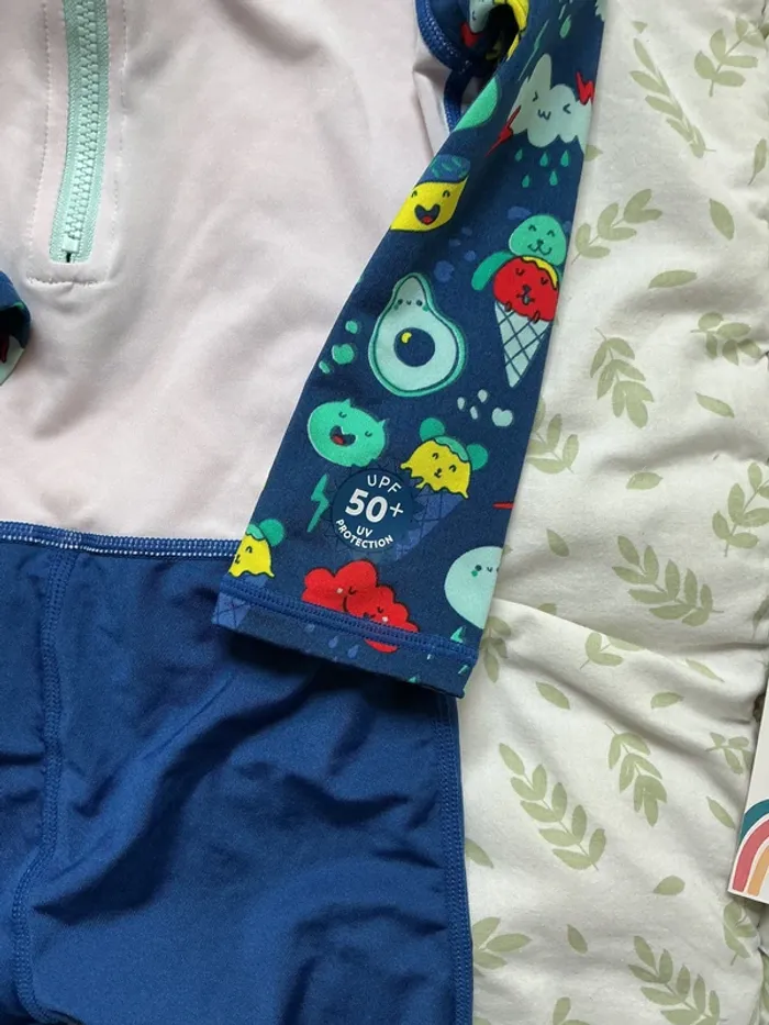 combinaison anti UV UPF50+ 24 mois bleu et blanc nabaiji - photo numéro 8