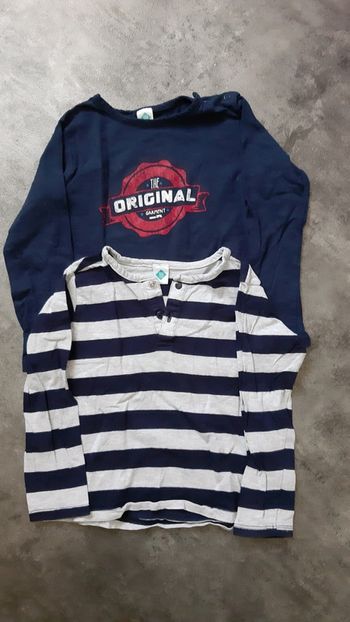 2 t-shirts manches longues garçon
