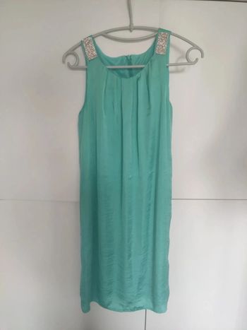 Robe vert turquoise et strass 38
