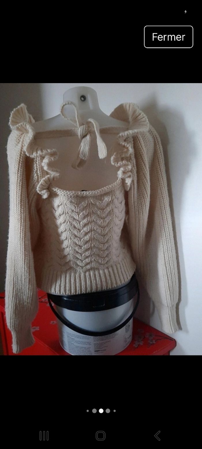 Pull en laine avec manches longues ballons de chez zara - photo numéro 4