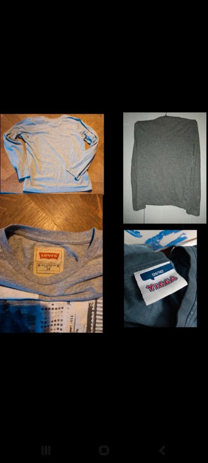 3 T-shirts manches longues 10 ans (lots) - photo numéro 2