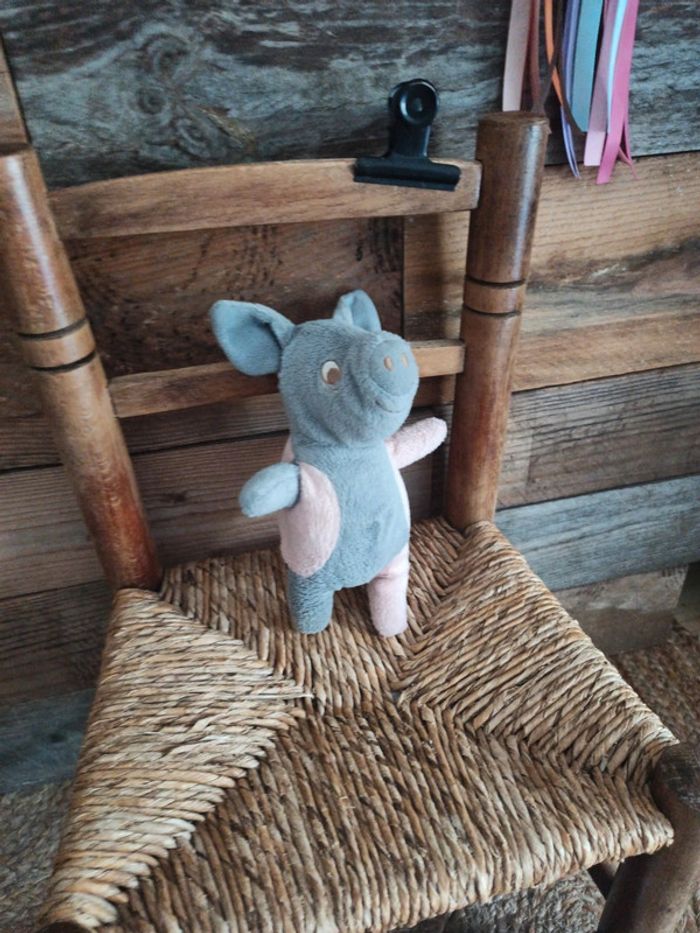 Peluche cochon Ikea rose et gris tbe - photo numéro 2