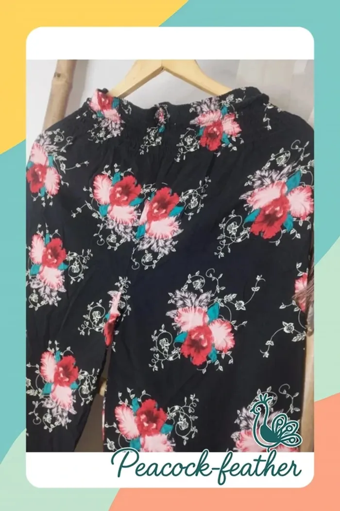 Pantalon fluide fleuri 40/42 - photo numéro 10