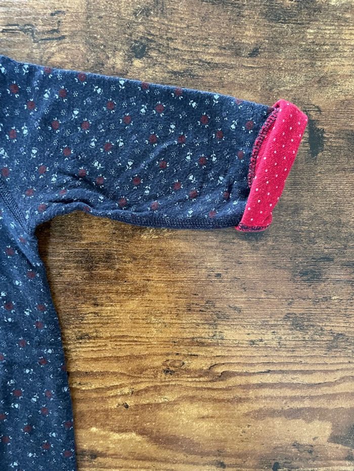 Teeshirt manches longues bleu liberty / fleuri - photo numéro 2