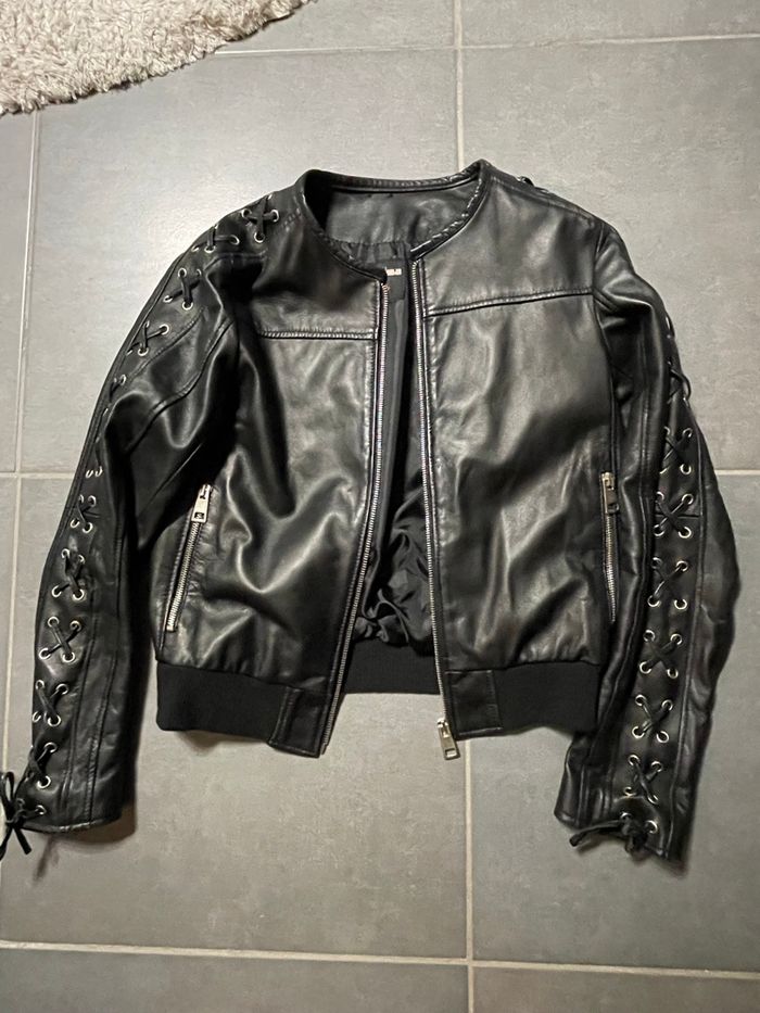 blouson court cuir sexy woman small - photo numéro 3