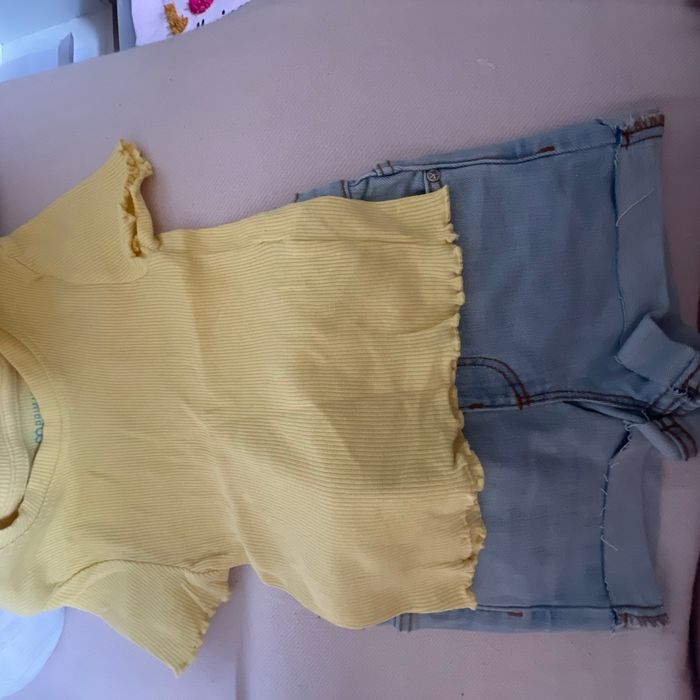 Short en jeans + t shirt