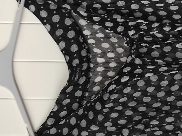 Chemisier en soie noir et blanc à pois – Taille 40 - photo numéro 2