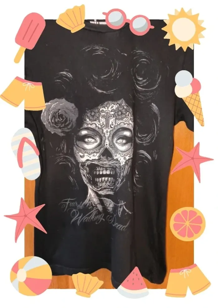Tee shirt femme noir The walking dead 36 - photo numéro 2
