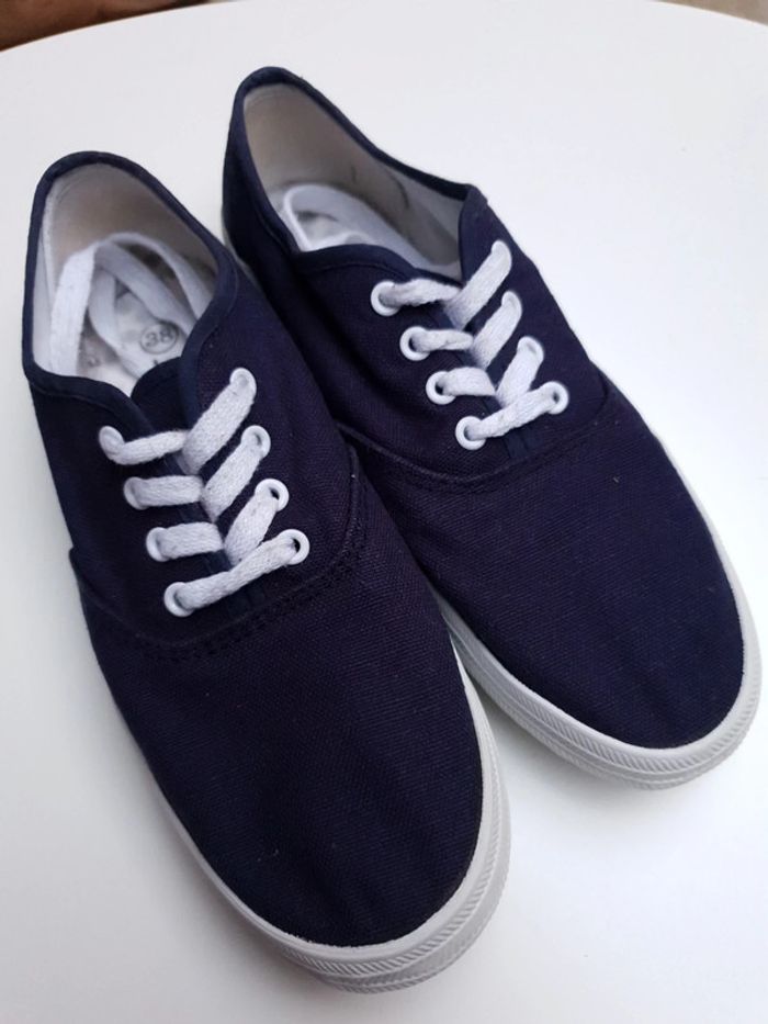 Tennis en toile bleu marine seabord 38 - photo numéro 2