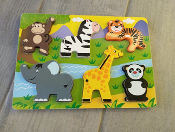 Jouet éducatif en bois puzzle jungle