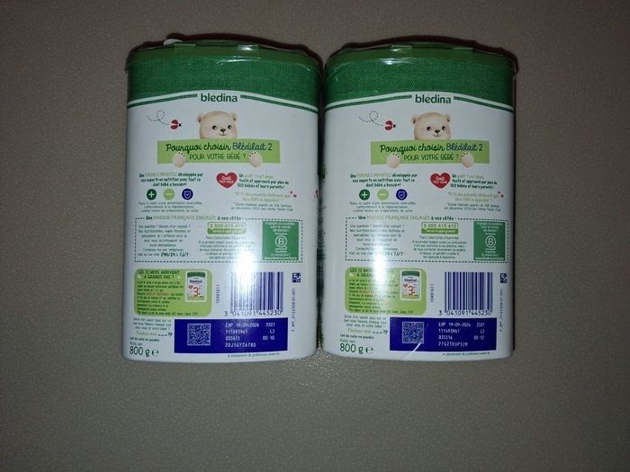 Lot de 2 boîtes Blédilait 2ᵉ Âge – 800 g – DLUO 19/09/2026 – Neuf - photo numéro 2