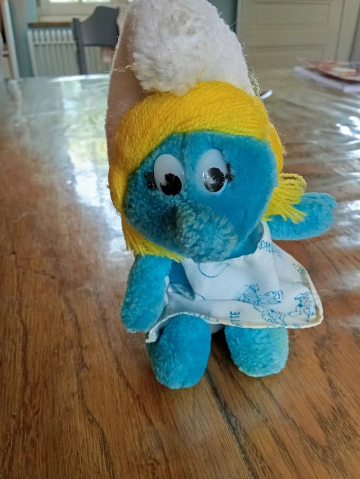 Peluche Schtroumpfette vintage