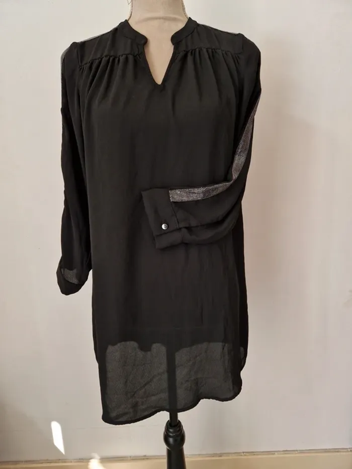 Robe tunique longue voile noir only taille 36