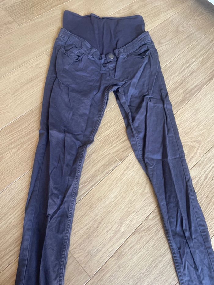 Pantalon jean slim maternité grossesse taille 36 gris - photo numéro 3
