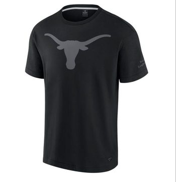 Import US T-shirt emblématique noir Texas Longhorns Fanatics pour hommes. Import US neuf